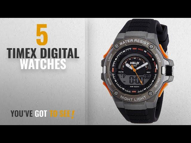 Top 10 Timex Digital Watches [2018]: Helix Analog-Digital Black Dial Unisex Watch-TWESK0301