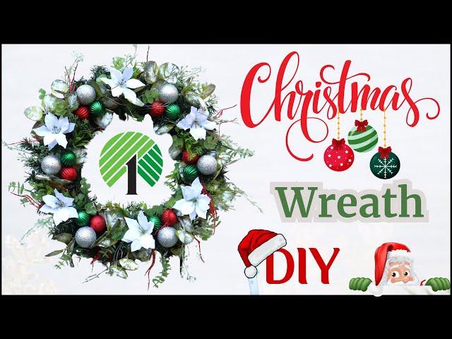 GET INSPIRED  CHRISTMAS ORNAMENT WREATH DIY  Dollar Tree WINTER Holiday HOME DECOR Craft