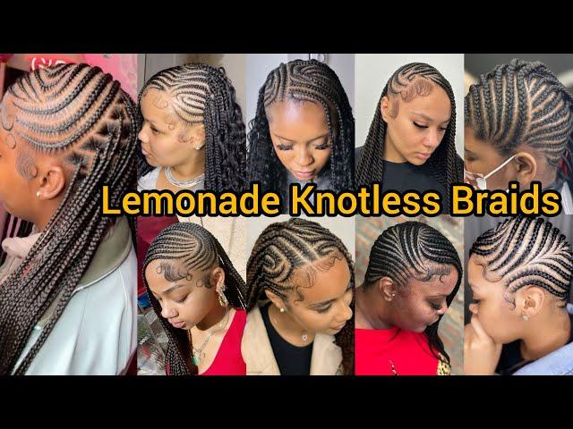 Classy and Cute Braids Hairstyles for Women | Lemonade knotless Braids | Lemonade Cornrow Braids