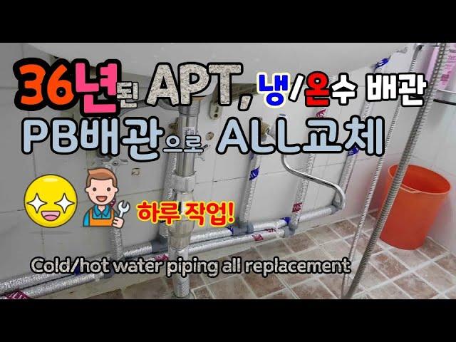 (영상 51) 36년아파트, 냉/온수배관, PB배관으로 ALL교체(Cold/hot water piping all replacement)