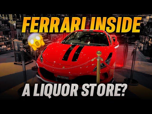 Ferrari F8 inside a liquor store ! Only in India 