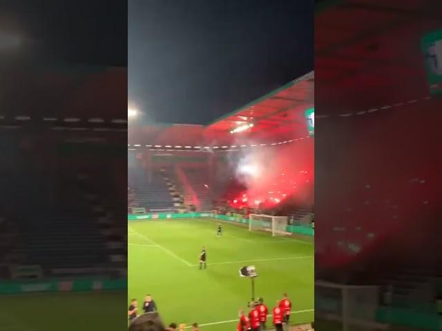 Pyro Eintracht Frankfurt Fans at Magdeburg Last night! 