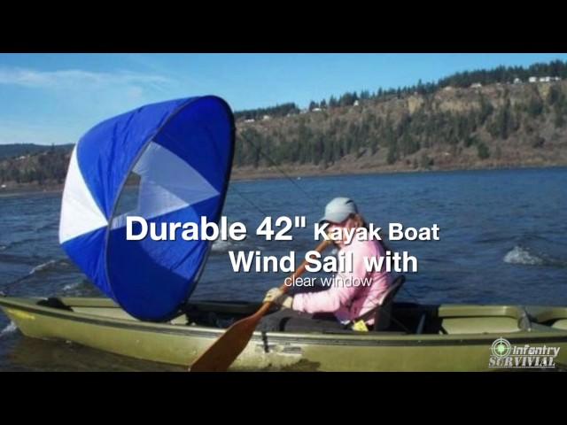 Durable 42 inch Kayak Boat Wind Sail with clear window