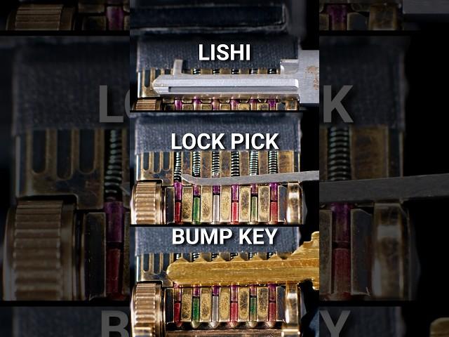 Lock picking tool comparison: Lishi vs Short Hook vs Bump Key.  Tools from Covert Instruments.