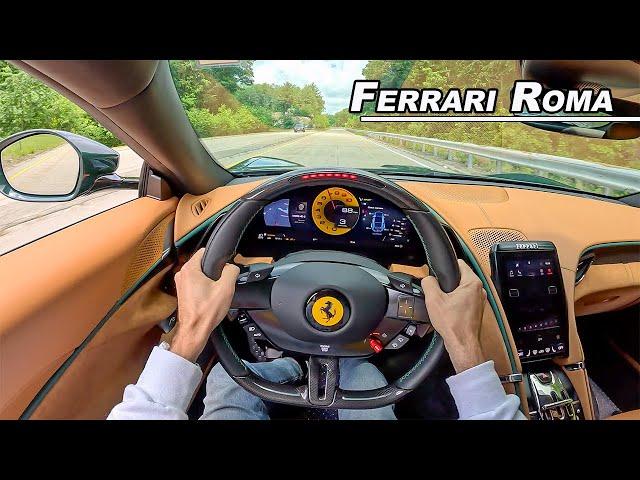 Ferrari Roma - 612hp V8 Twin Turbo Coffee Run (POV Binaural Audio)