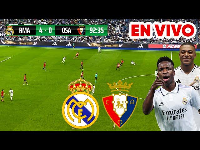  REAL MADRID VS OSASUNA PARTIDO EN VIVO / LIGA ESPAÑOLA - JUEGA MBAPPE FULL MATCH