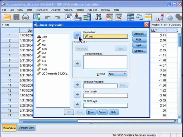 Multiple Regression - SPSS (part 1)