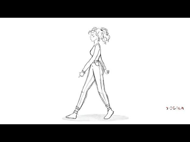 Female Character Walk Cycle Animation