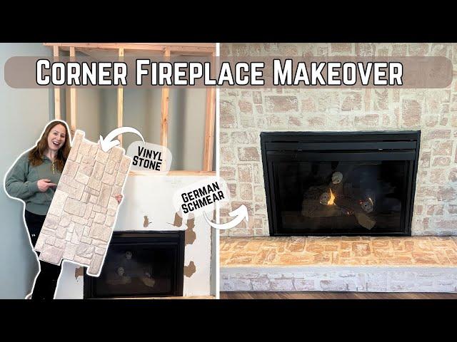 Giving my corner fireplace a face lift // Builder grade to custom made