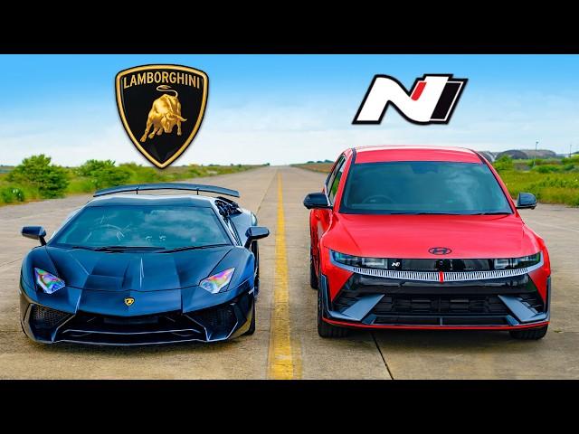 Lambo Aventador SV v Hyundai IONIQ 5 N: DRAG RACE