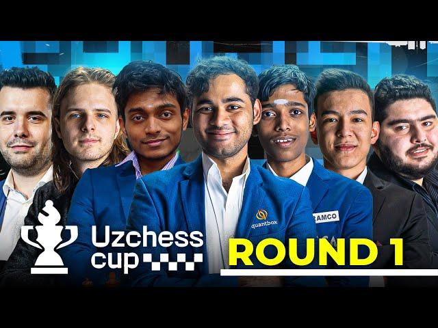 UZCHESS CUP 2025 Round  1 | Pragg, Arjun, Aravindh in action | Live Commentary