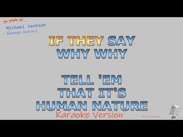 Michael Jackson - Human Nature - Instrumental and Karaoke