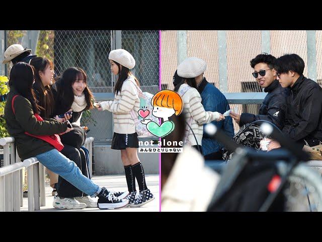 The reactions of those who received candy from the cute little girl were adorable