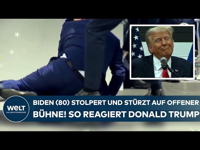 JOE BIDEN: US-Präsident (80) stolpert und stürzt auf offener Bühne! So reagiert Donald Trump