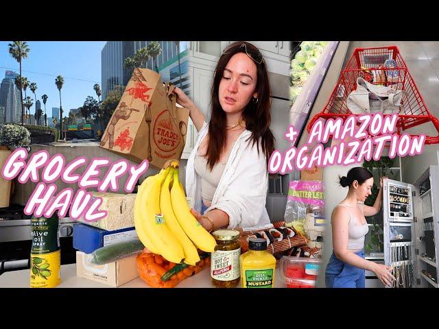 New Amazon Home Organization + Trader Joe's Grocery Shopping Haul!!!