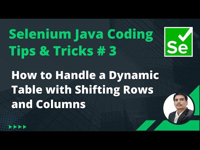 Selenium Java Coding Tips & Tricks #3 | Handle a Dynamic Table with Changing Rows and Columns