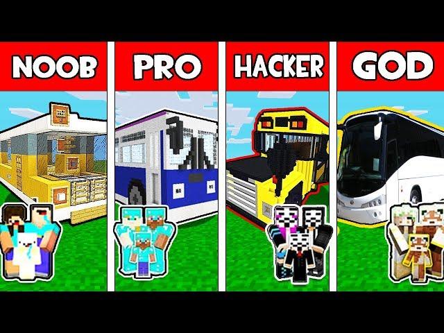 Minecraft - NOOB vs PRO vs HACKER vs GOD : FAMILY BUS in Minecraft Animation