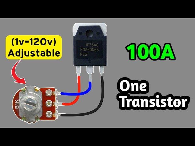 How to make adjustable voltage regulator using MOSFET, No ic, simple voltage controller diy