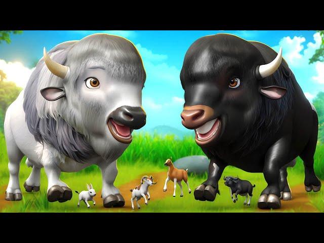 White Bison vs. Evil Black Bison | Donald’s Farm Animal Heroic Rescue Adventure