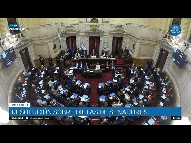 VOTACIÓN RESOLUCIÓN SOBRE DIETAS DE LOS SENADORES - SESIÓN 22-08-24