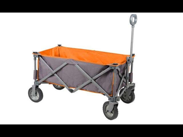 PORTAL Collapsible Folding Utility Wagon Quad Compact Outdoor Garden Camping Cart Grey - Overview