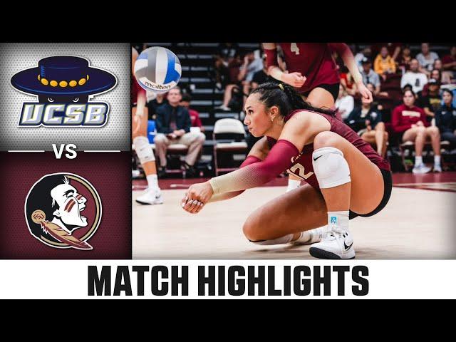 UC Santa Barbara vs. Florida State Match Highlights | 2024 ACC Volleyball