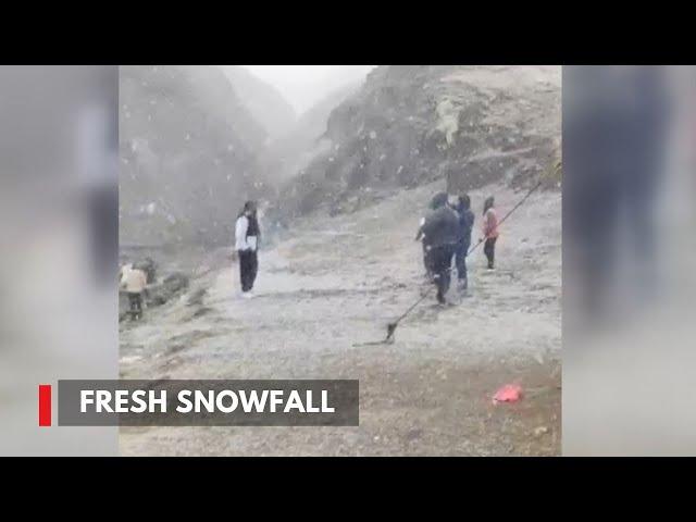 Fresh Snowfall At Zero Point Along Zojila-Drass Axis On Srinagar-Leh Highway