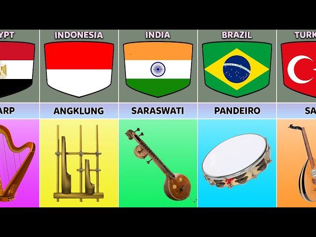 National Music Instrument From Different Countries