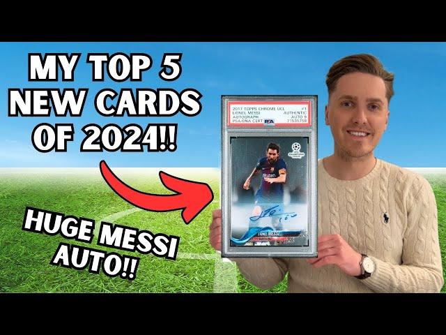 The TOP 5 NEW cards I added to my football card collection! HUGE MESSI AUTO!