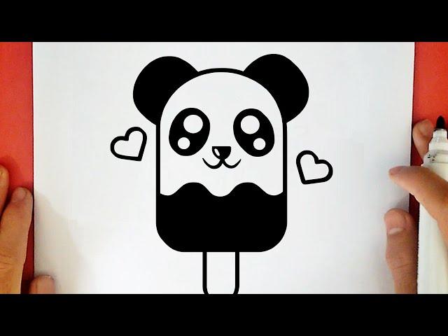 HOW TO DRAW A CUTE PANDA ICE CREAM