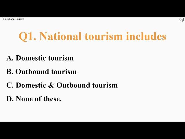 "Travel and Tourism" MCQ quiz