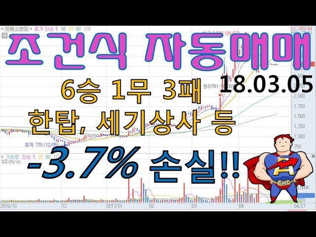 주식 조건검색식 자동매매, 시스템트레이딩/단타/스캘핑/스윙[180305] -