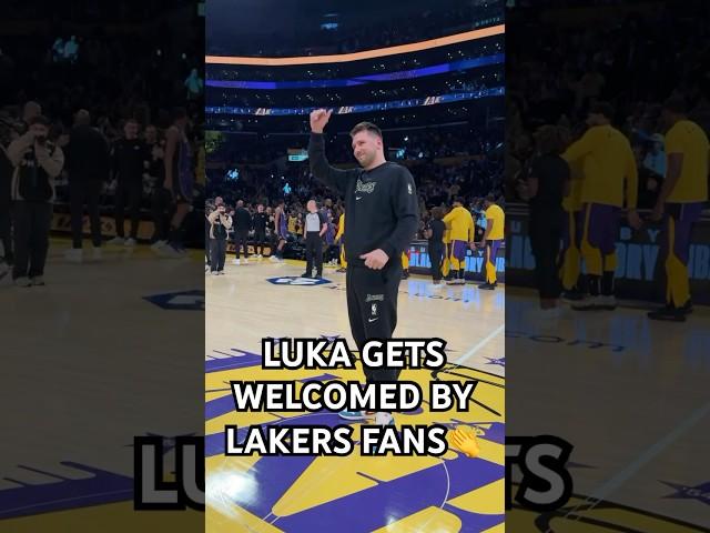 Luka Doncic gets welcomed by the Lakers fans for the first time