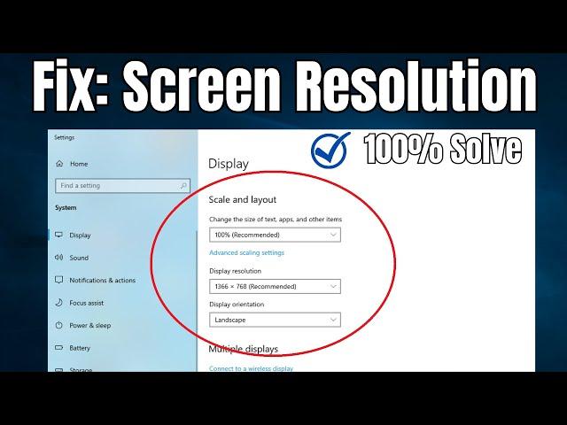 Fix Screen Resolution Problem in Windows 10