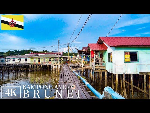 River Life in Kampong Ayer, Brunei Walking Tour 2023 | 4K