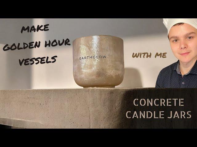 Make Golden Hour vessels with me | *Concrete candle vessels with golden metallic effect*