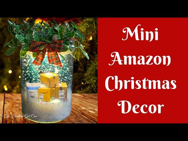 Christmas Crafts: Miniature Amazon Packages Christmas Decor | Free Mini Amazon Packages Printable