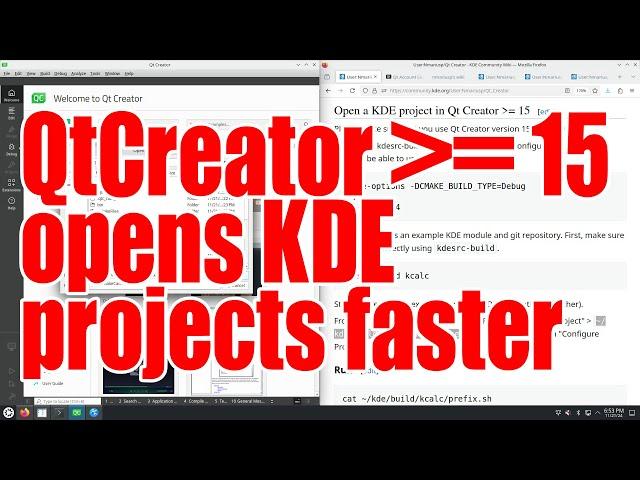 Qt Creator 15 or newer opens faster KDE projects built using kde-builder - November 2024 - 92b68ef4