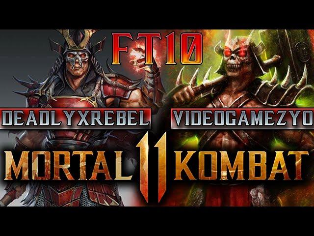 DeadlyxRebel vs Videogamezyo - FT10 SHAO KAHN ONLY EXHIBITION MATCH (NA VS EU) - MK11