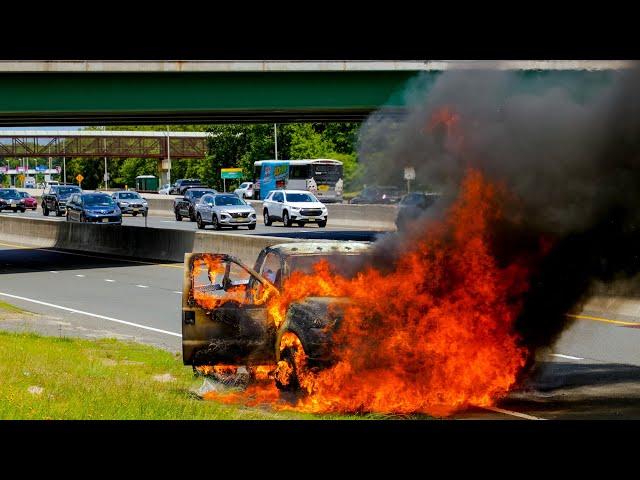 Pre Arrival FULLY INVOLVED TOW TRUCK FIRE Brick New Jersey 5/30/24