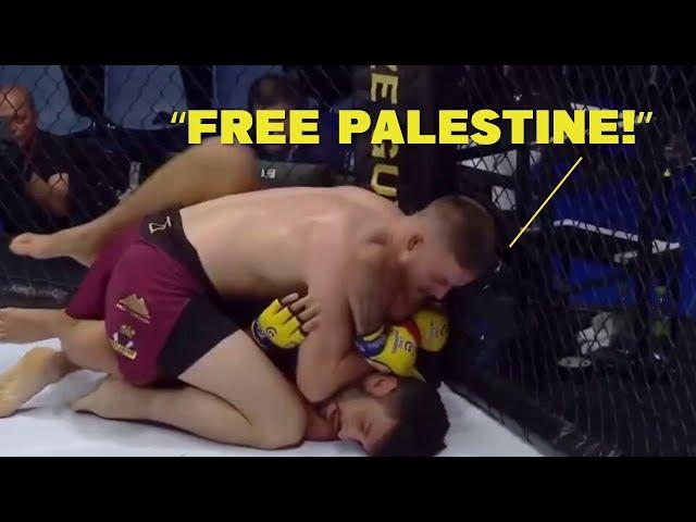 Irish MMA Fighter SHOUTS “Free Palestine” in the Face of Defeated Israeli Opponent