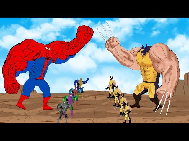 Evolution of Wolverine vs Evolution of Color Team Spider-Man [2025] |SUPER HEROES MOVIE ANIMATION