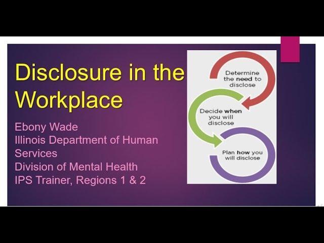 Disclosure in the Workplace Webinar