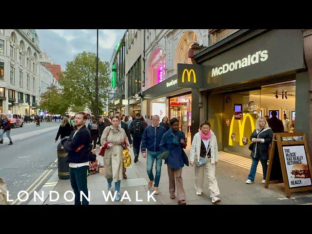 London Sunset Walk - Nov 2024 | Oxford Street, Regent Relaxing Walking tour in Central London