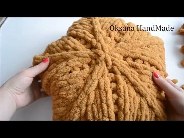 ВЯЗАНИЕ БЕЗ СПИЦ И КРЮЧКА. Подушка из Alize Puffy. Мастер класс