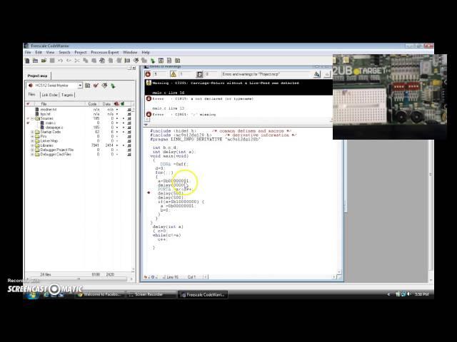 Programming a Freescale Miccontroller by making LEDs rotate from right to left in C