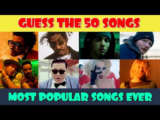 Guess the Song Music Quiz | 50 Most Popular Songs Ever