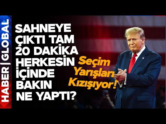 ABD Başkanlık Yarışı Kızıştı! Trump Sahneye Çıktı Tam 20 Dakika Boyunca Sadece Bunu Yaptı!