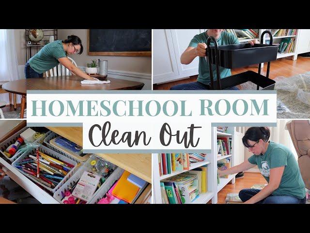 HOMESCHOOL ROOM CLEAN OUT | Get Ready for a New School Year with me | Cleaning Motivation