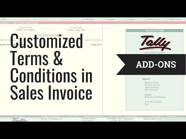 FREE TDL : Custom Terms & Conditions in GST Invoice | Tally AddOns (506)